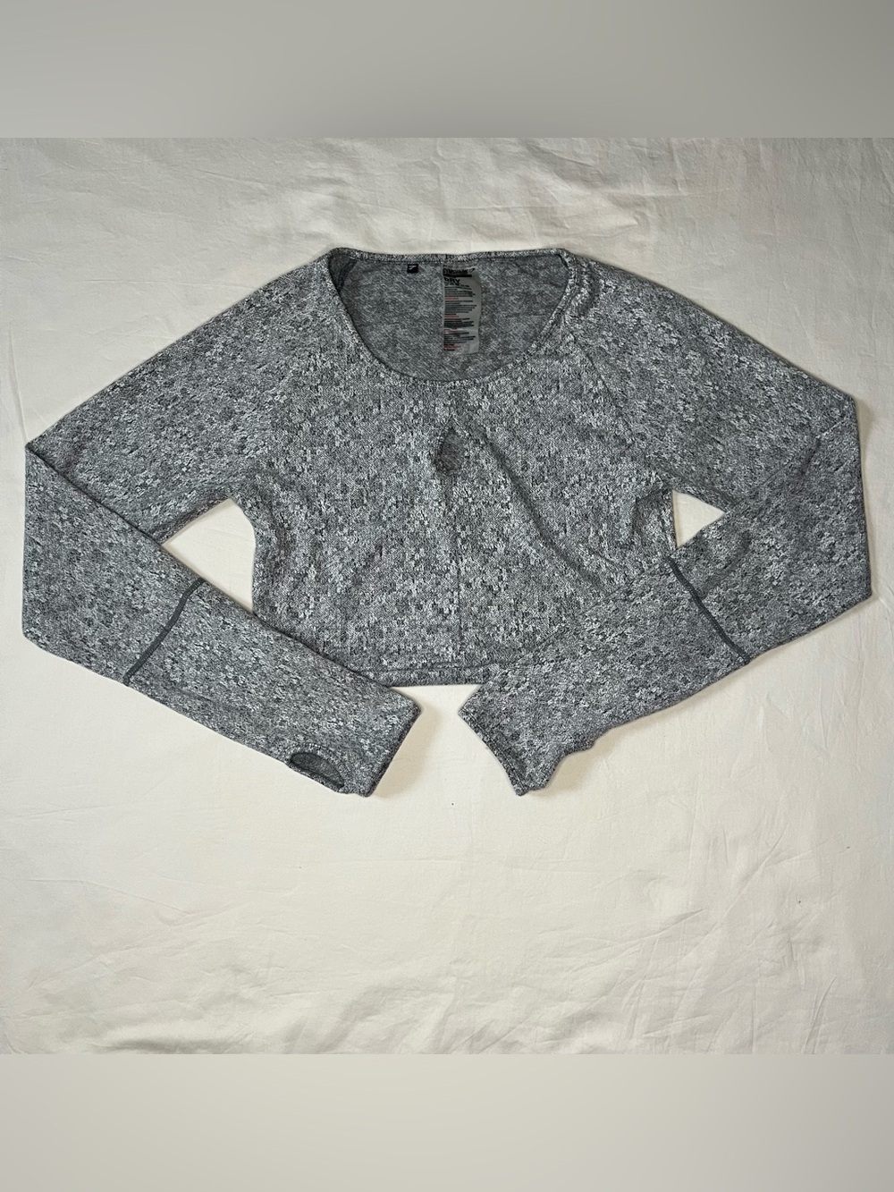Gymshark Gray Marled Long-Sleeve Crop Top